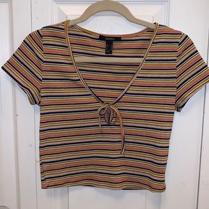 Forever 21 stripped cropped shirt